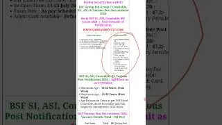 BSF Group B & C Various Post Online Form 2024