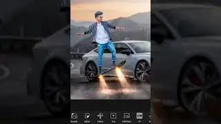 Manipulation skateboard photo editing tutorial in mobile step by step
