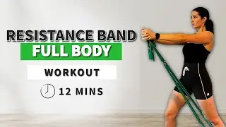 12 Minute Resistance Band Full Body Strength Workout | Standing, No Jumping