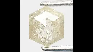 0.73 CT Hexagon Rustic Diamond: 6 MM Natural Yellow Loose Diamond