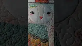 baby quilt with owl custom quilting on a panel #shorts #quilting