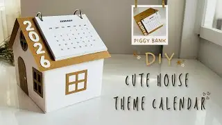 Easy & Creative! ✂️ DIY House Theme Calendar Using Paper | 🏠 DIY House Calendar & Piggy Bank Craft