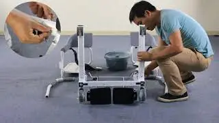Electic Multifunctional Transfer chair, transport wheelchair, commode chair, shower chair assembling