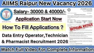 AIIMS Raipur Vacancy 2026 | Data Entry Operator & Other Post Recruitment | Apply Online Now&hellip;..
