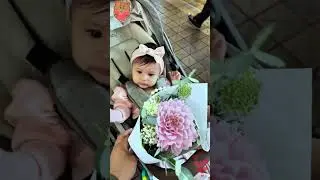 Baby receives flowers for the first time #baby #funny #foryou #happiness #happy