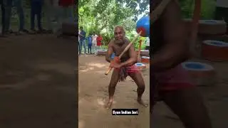 अखाड़ा परिषद Foni Pahalwan Swinging A Heavy Gada at Kaali Baari Akhara Varanasi For Gyan Indian Jori