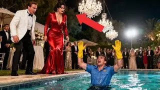 Single Dad Janitor Pushed Into Pool — Billionaire’s Reaction Shocked Everyone Watching