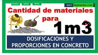 CALCULO de MATERIALES 💡para CONCRETO sin tabla de DOSIFICACION y PROPORCION ❎