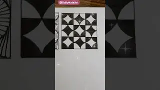 DailyKalaArt | Day 2 | Zentangle Doodle Pattern Drawing Tutorial | Satisfying Art #shorts #art #zen