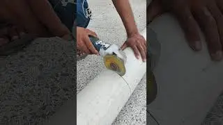U PVC pipe cutting with grinder
