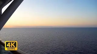 4K Open Ocean window view during sunset  - No frame, Relaxing, Calming, Ambience