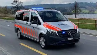 [Car doesn't Give Way] Police Cars 208 & 207 Lucerne Police - emergency responses in Sempach