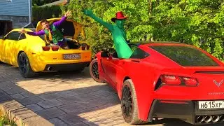 Green Man has found Key of Corvette & Mr. Joe on Chevy Camaro w/ Cool
