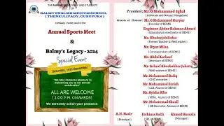 LIVE | BALMY ENGLISH MEDIUM SCHOOL THENKULIPADY ,GURUPURA | ANNUAL SPORTS MEET | BALMYS LEGACY 2024