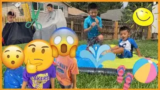 Haircut transformation | Summertime water fun | slip & slide | OhBrothersTV