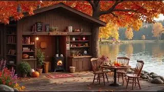 Autumn Lakeside Jazz 🍁 Cozy Coffee Shop Instrumental Music to Study & Relax