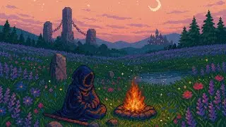 You’ve Travelled Far Enough… Rest In The Lavender Fields | Cozy Campfire & Crescent Peaceful Fantasy