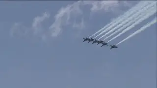 The Blue Angels fly over Middle Tennessee to salute health care workers and others on the front line