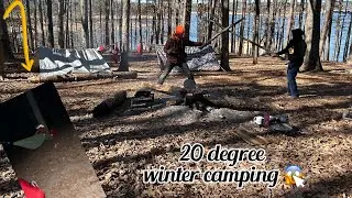 3 Day WINTER hammock camping.