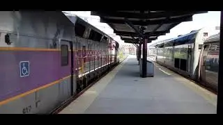 MBTA GMD GP40MC #1121 with massive horn show!!