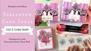Scalloped Card Ideas Using the Color & Contour Bundle from Stampin' Up! Perfect for Spring!