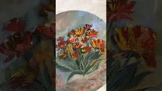 Цветы маслом миниатюра#цветы #весна #artselling #oilpainting