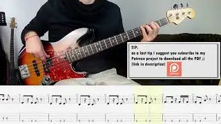 Toto - Africa BASS COVER + PLAY ALONG TAB + SCORE
