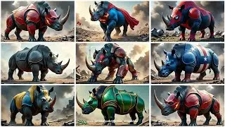 Avengers Vs Rhinoceros: Marvel Vs Wild. Mind Blowing Creatures, Incredible Animal Hybrid Fusion