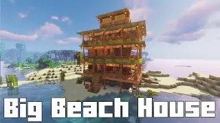 Minecraft Big Beach House Tutorial | Coastal Mansion Build