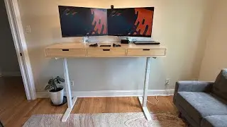 Creation: Standing Desk with Charging Drawer, Cable Tray, and Backlighting