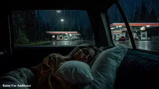 Rainstorm & Thunder in Car ⛈️ ASMR Rain Sounds for Deep Sleep, Relaxation (1hours)