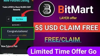 FREE 5$ Claim 😱 BitMart New Exchanger Offer || New Crypto Loot | Instant New Today Offer #new