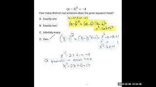 How many distinct real solution &ndash; SAT Prep