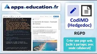 Tutoriel - CodiMD Pad avancé des Apps.education.fr (appli Education nationale française enseignants)