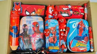 Unboxing New Spiderman Stationery📚 Geometry Box, Pencil Box, Sharpener, Pen, Colour, Lunchbox, Etc.