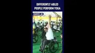 Differently abled people perform yoga in Raipur on International Yoga Day | Oneindia News #Shorts
