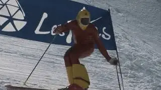 Record du monde monoski de vitesse/world record speed monoski 212,260 kmh Xavier Cousseau Arcs 2000