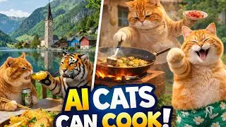 Chubby Cat Chef Is Too Cute😍🔥 Zoovexlabs subscribe #cat #cats #pets #kids