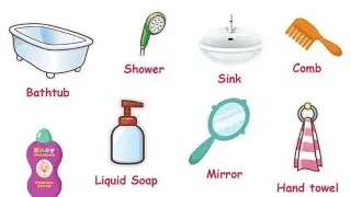 Phones sounds for Toddlers {Liquid soap Mirror Sink Comb} English with pictures and vice #english
