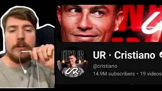 Mr Beast very sad react on Cristiano channel#mrbeast