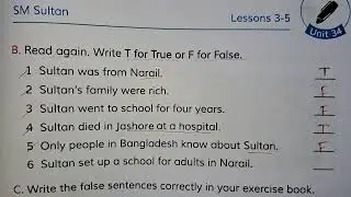 SM Sultan true / false unit 34 class 4 English for today