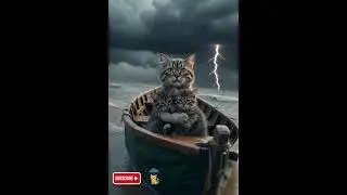 poor cat on a boat #catrescue #mothercat #kittens #flood #animalsinneed #shorts
