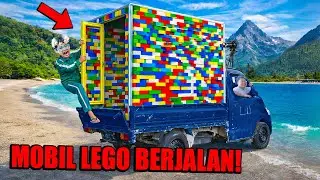 MAKE A MOVING LEGO HOUSE ON A PICKUP CAR, PEOPLE FOLLOW!!