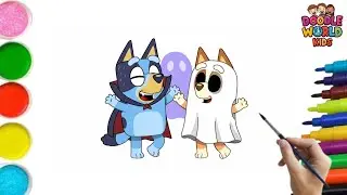 Как нарисовать платье ведущей бинго Блюи 🕷️🐶💃 | Простой и увлекательный рисунок для детей | Doodl...