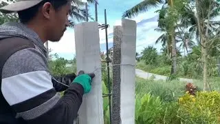 Making & Installing Octagon Post  No Need Wood form #construction #diy #design #skill