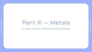 快速上手系列 | Part III - Metals | 3.1 Occurrence and extraction of metals