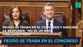 Feijóo se traba en el Congreso y Sánchez le responde: 