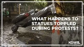 Where did the monuments of presidents torn down during protests in Portland go?