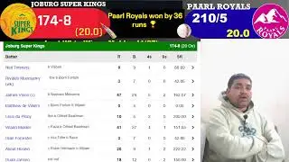 REVIEWS OF SA T20 LEAGUE 25 || ELIMINATOR MATCH OF SA20 JOBURG SUPER KINGS VS PAAR ROYALS