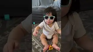 Baby&rsquo;s first time to wear sunglasses #shorts #baby #cute #sunglasses